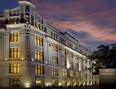 Hermitage Hotel Prague Aussenansicht in Abendstimmung des Hermitage Hotel Prague